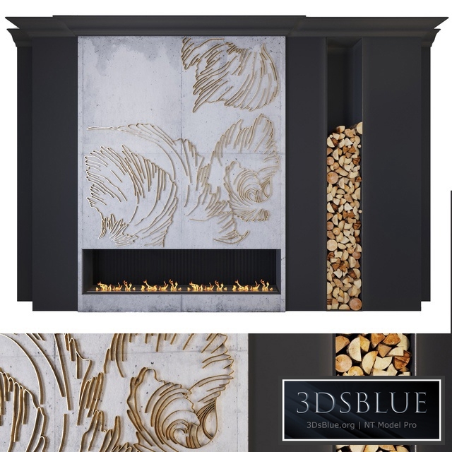 Modern fireplace _ petals