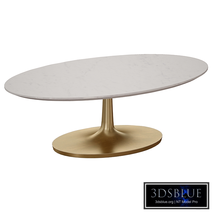 Nero White Marble Oval Coffee Table (Crate and Barrel)