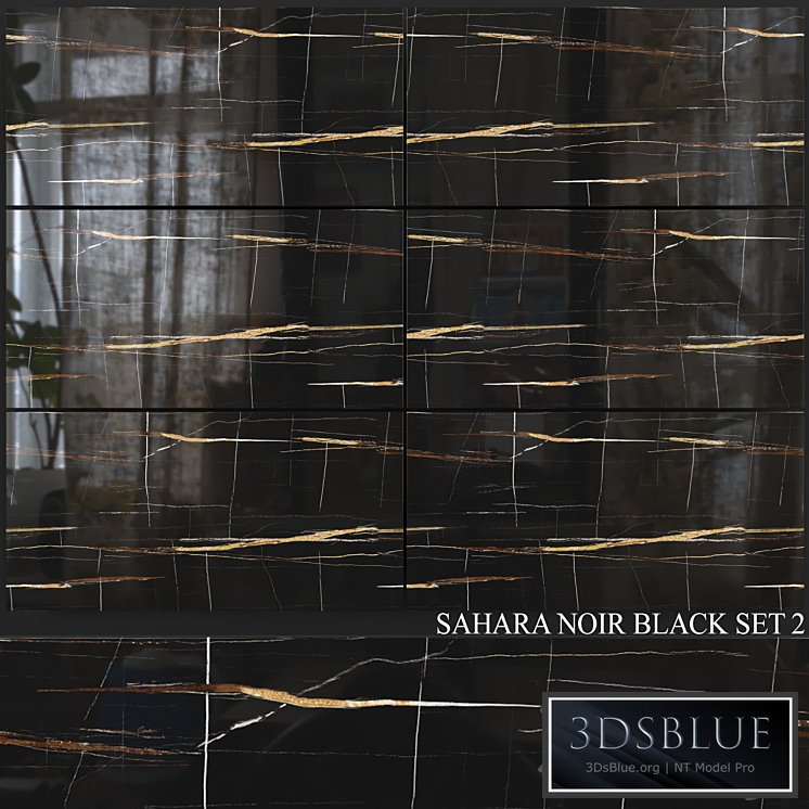 Decovita Sahara Noir Black 600x1200 Set 2