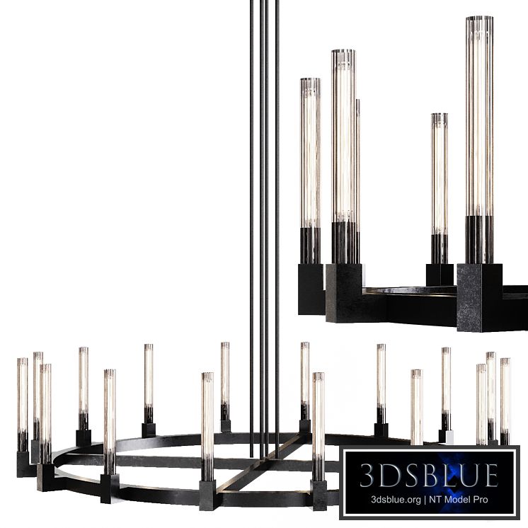 Restoration Hardware CANNELE ROUND CHANDELIER 72 Black