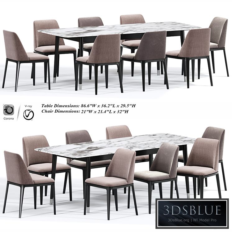 Poliform Grace Dining Chair Table