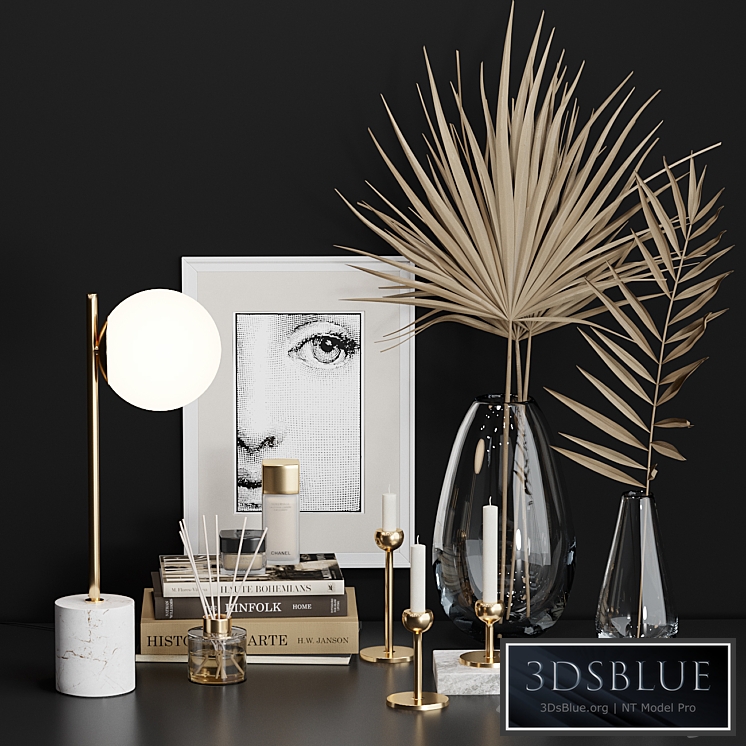 West Elm Decor Set with Dry Palm