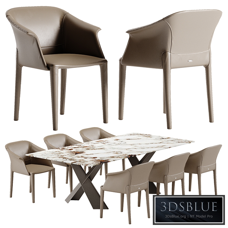 Cattelan Italia Mad Max Keramik table Zuleika chair set