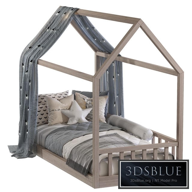 Children's bed in the form of a house