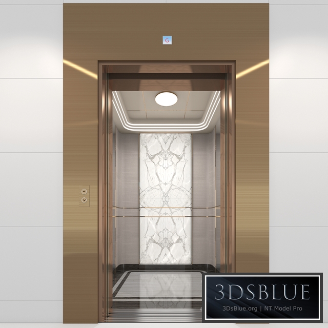 Elevator Interior with Button Panel