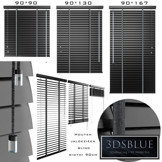 Houten jaloezieen blind 90cm