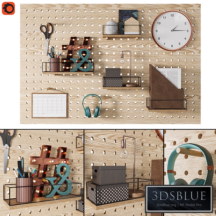 Perforated board organizer 2