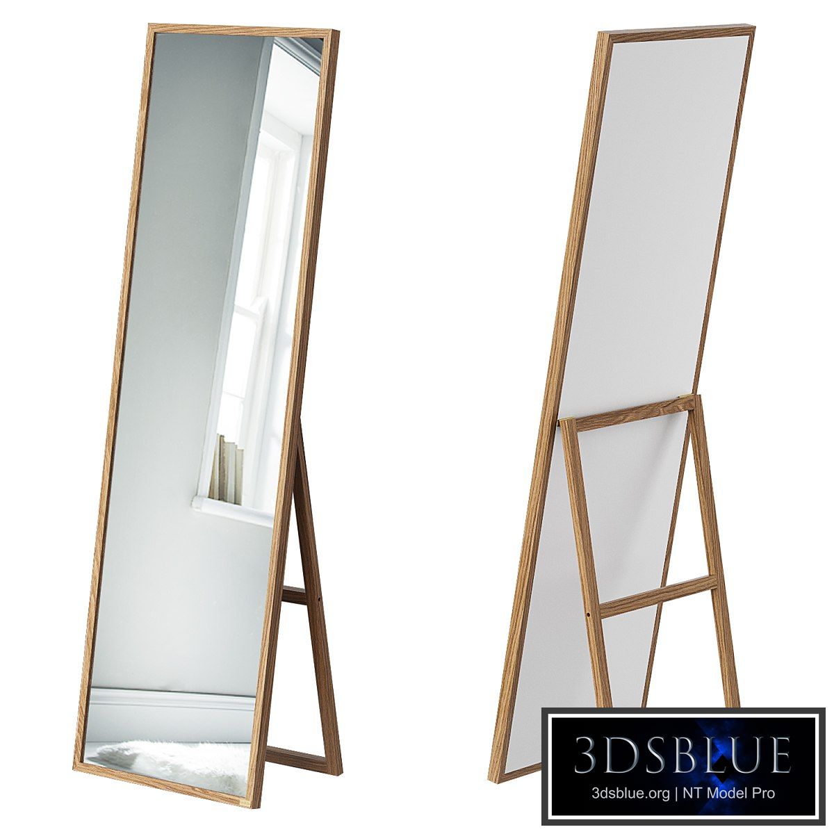 Cox & Cox Oak Full Length Standing Mirror