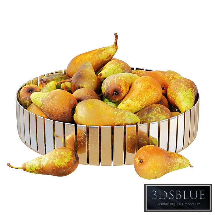 Pear conference in metal round vase