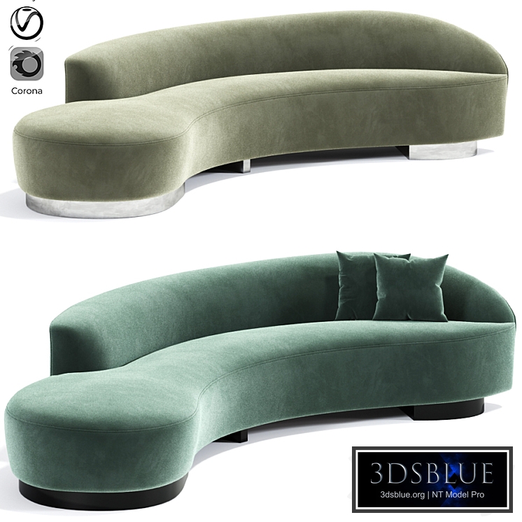 Navii long curved sofa