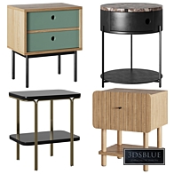 Bedside table Nyjo, Groove, Talbingo, Luxore