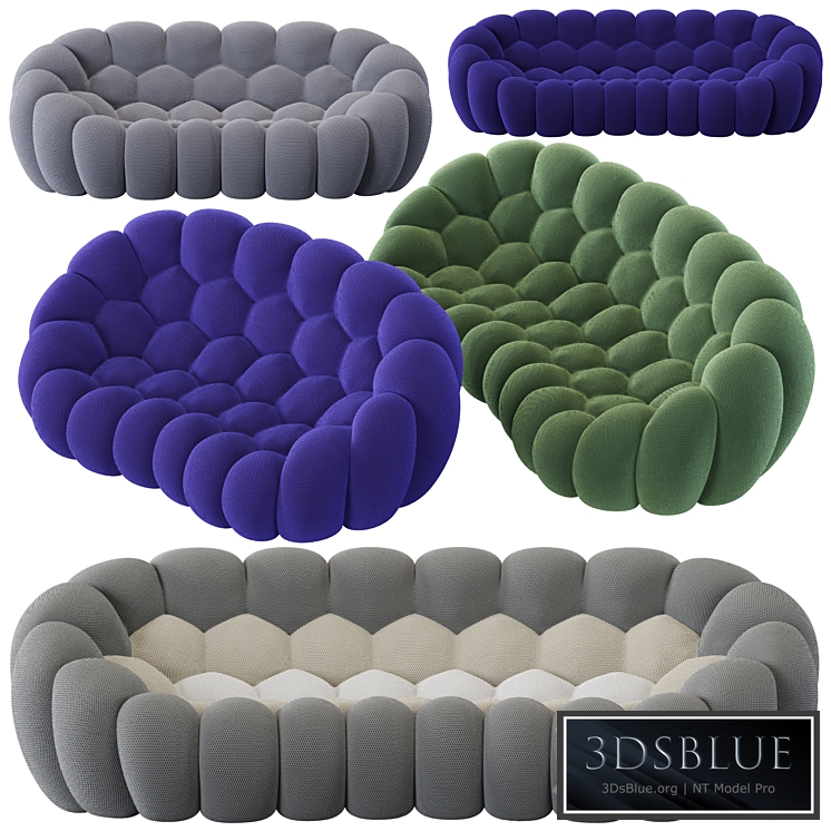 Roche Bobois Bubble Curved 2,5-seat & 4-seat Sofa