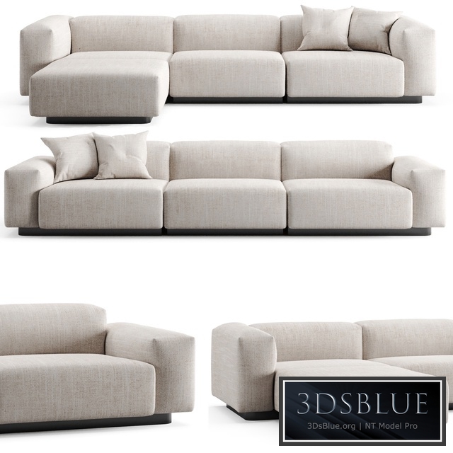 Vitra Soft Modular 3 Seat Longue Sofa