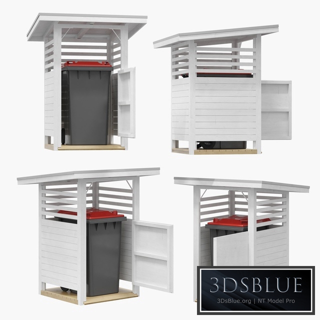 Wooden trash can house