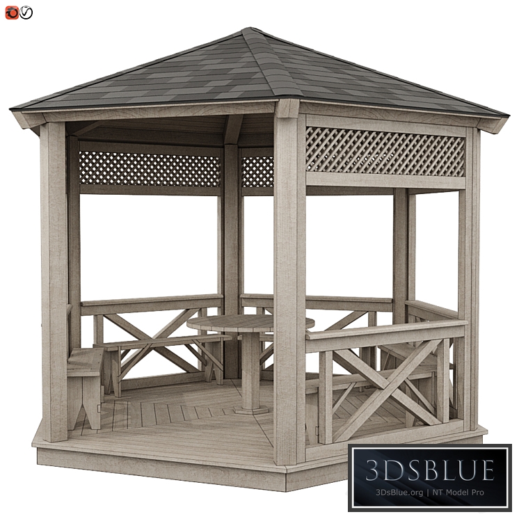 Garden Gazebo made of wood 03