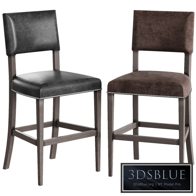 BERNHARDT Moore leather bar stool