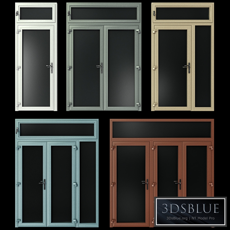Stained aluminum doors