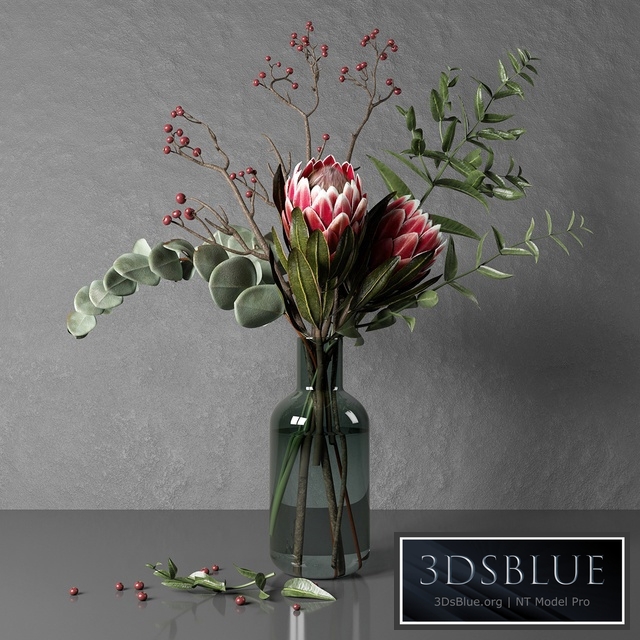 Protea and eucalyptus bouquet