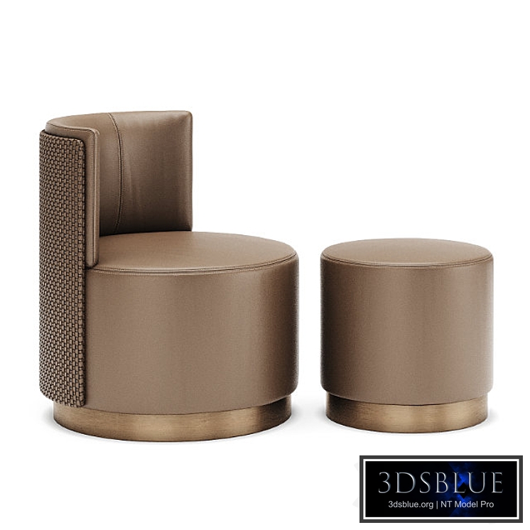 Clubby Armchair + Pouf by Frag