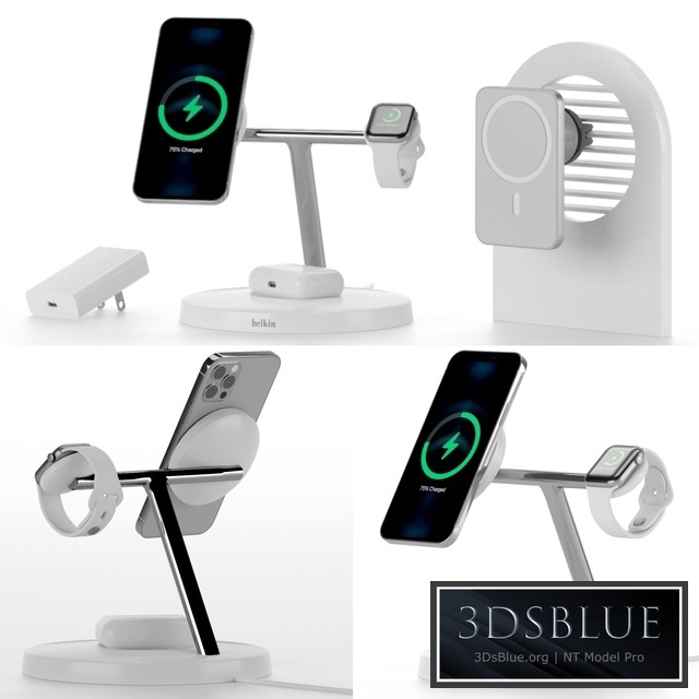 3-in-1 Wireless Charger with MagSafe for iPhone 12 Pro, Apple Watch and AirPods PRO Car Air Vent Mount with MagSafe