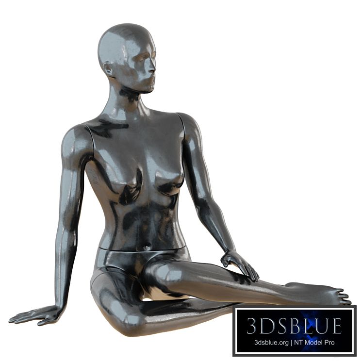 Female Black Mannequin Sitting On The Floor 65