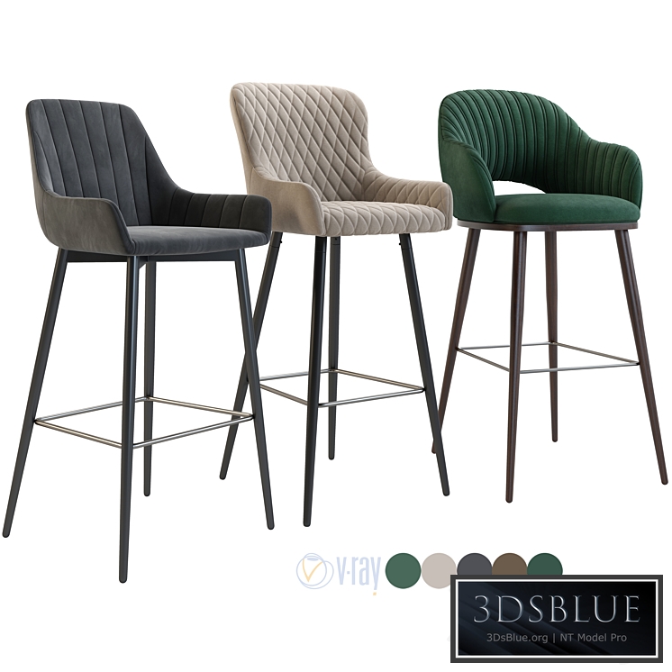 Bar chair, semi-bar Hamburg, Mint, Dylan