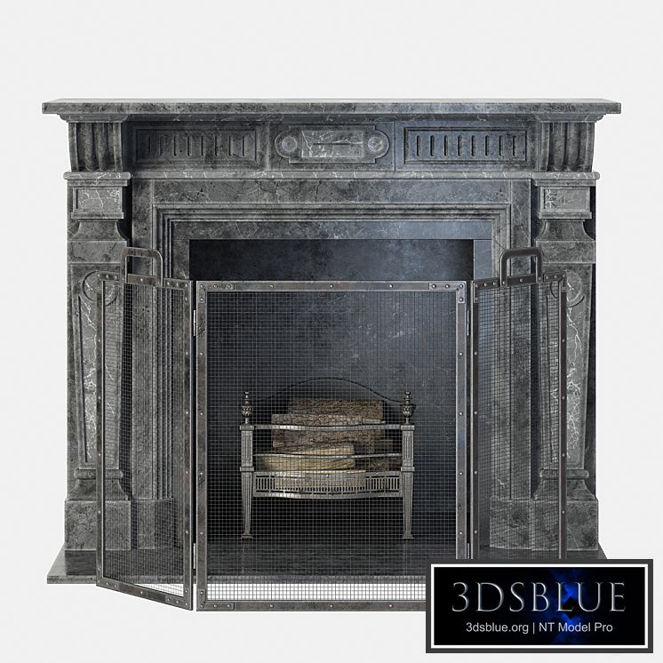 Classic stone fireplace