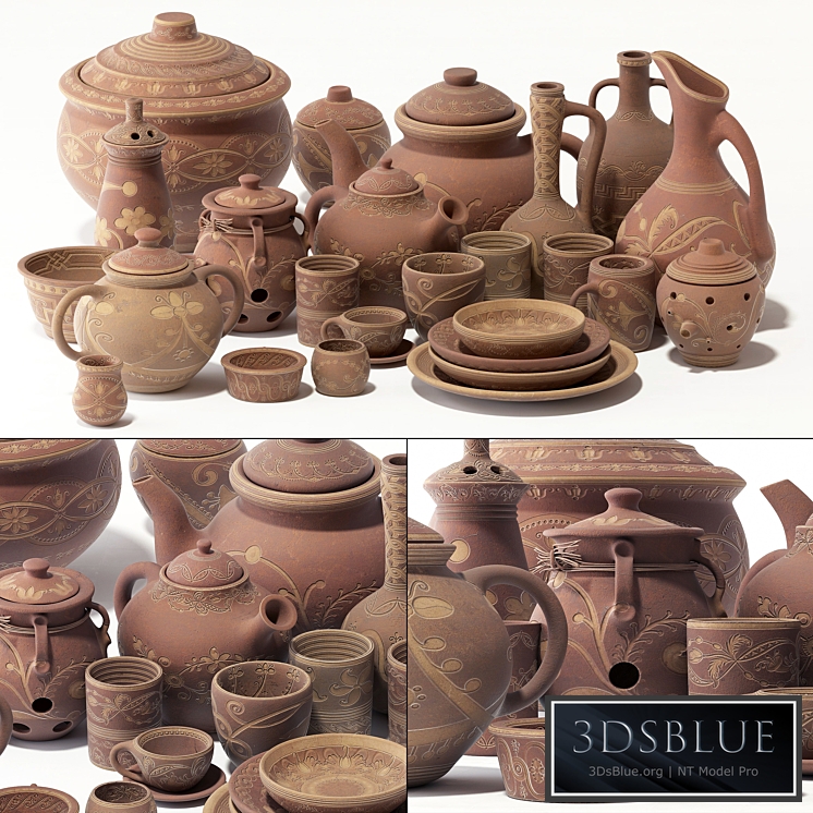 Dishes clay rack n12 / Clay dishes No. 12