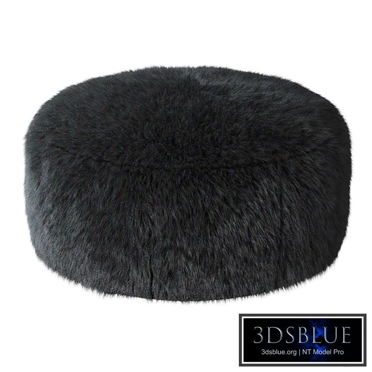 Aspyn Faux Fur Shag Ottoman