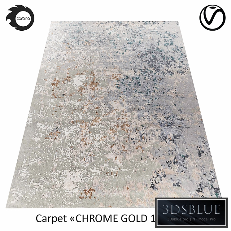 Indian wool rug "CHROME GOLD" 1-MULTI
