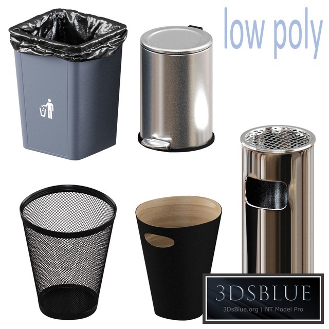 5 trash bin (low poly)