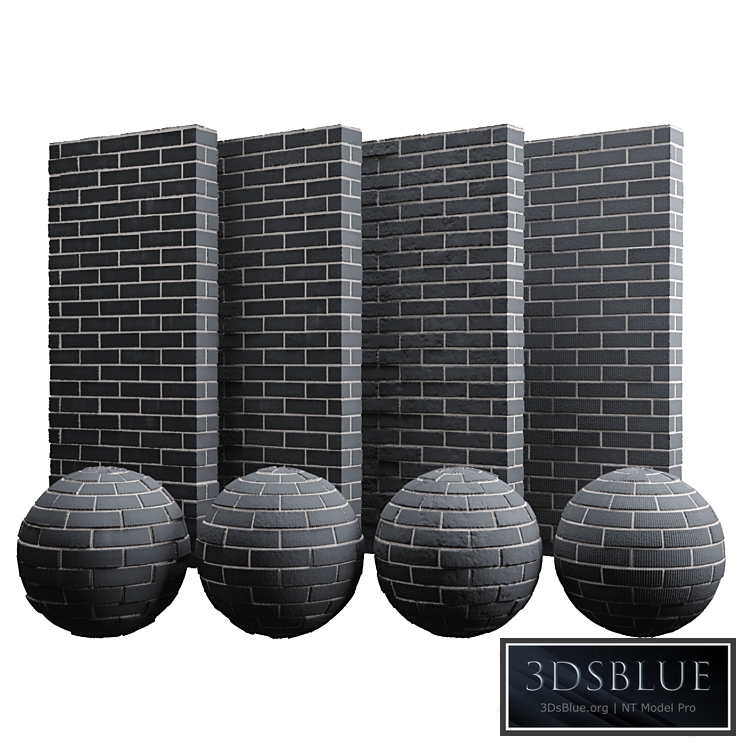 Black brick tiles
