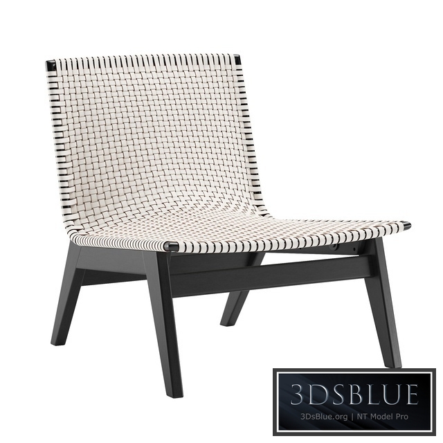 CB2 Morada Woven Ivory Leather Chair