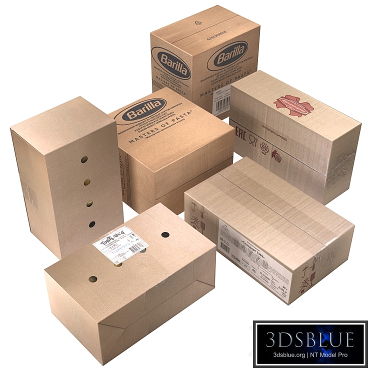 Cardboard boxes (low poly)