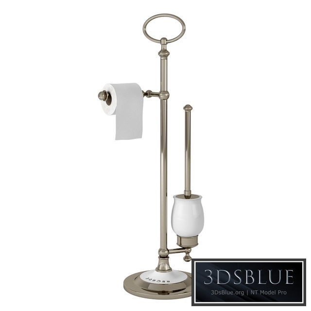 Arcade freestanding paper roll and china brush holder