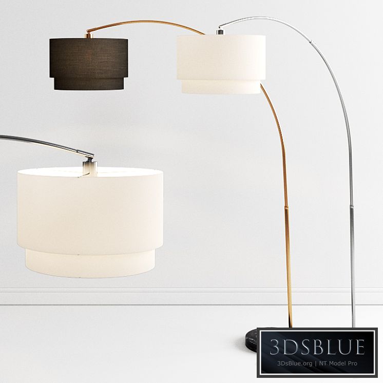 Crate & Barrel Meryl Arc Brass Floor Lamp