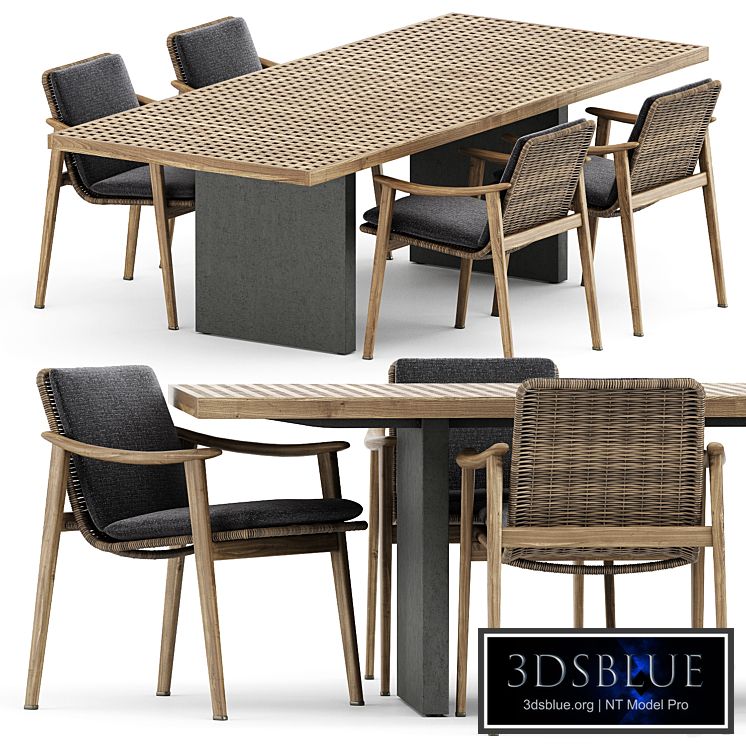 Fynn Outdoor chair and Quadrado table by Minotti