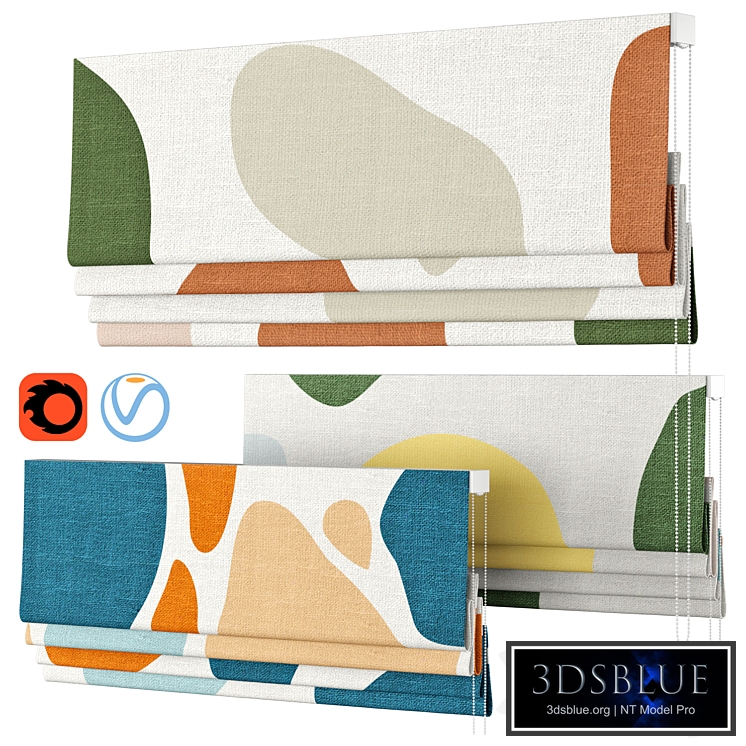 Roman Curtains 38 | Karuilu | Quick Fix Washable Colorful Rocks