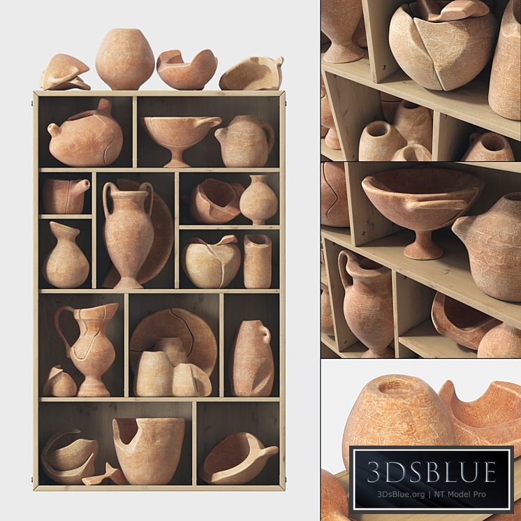 Dishes old clay splinter decor n1 /