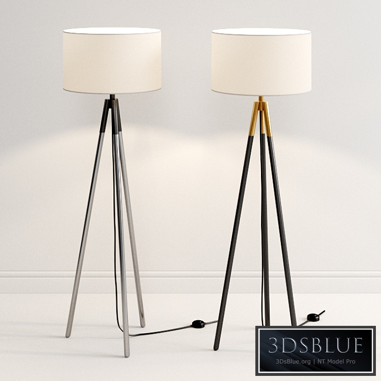 Crate & Barrel Metal Tripod Floor Lamp