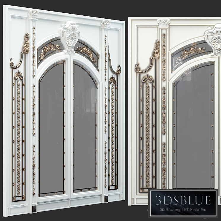 Classic swing door with molding