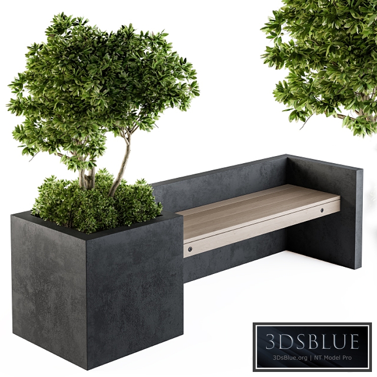 Urban Furniture Plants with bench 09