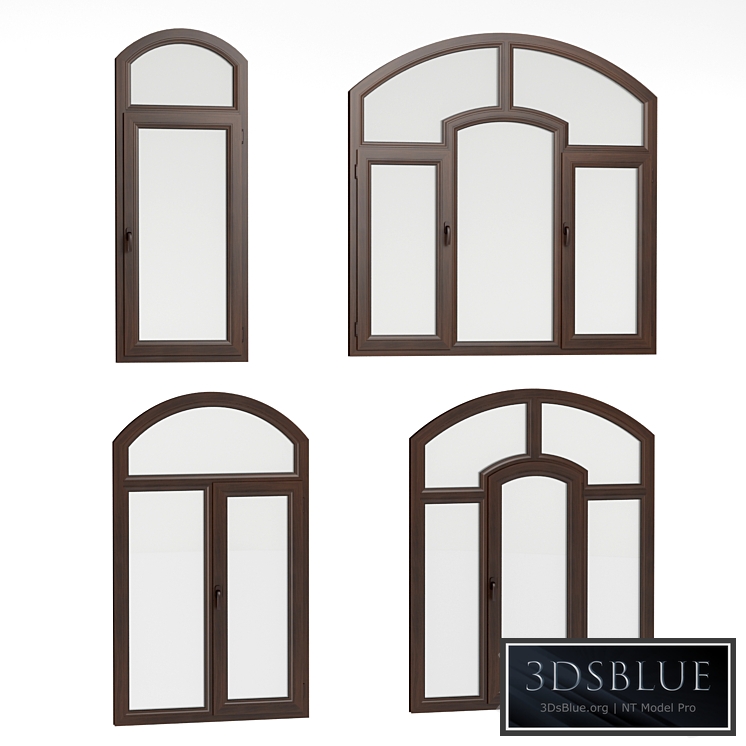 Semi-arched plastic windows