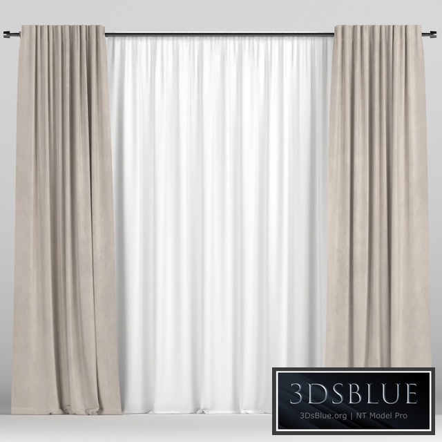 Curtains with tulle