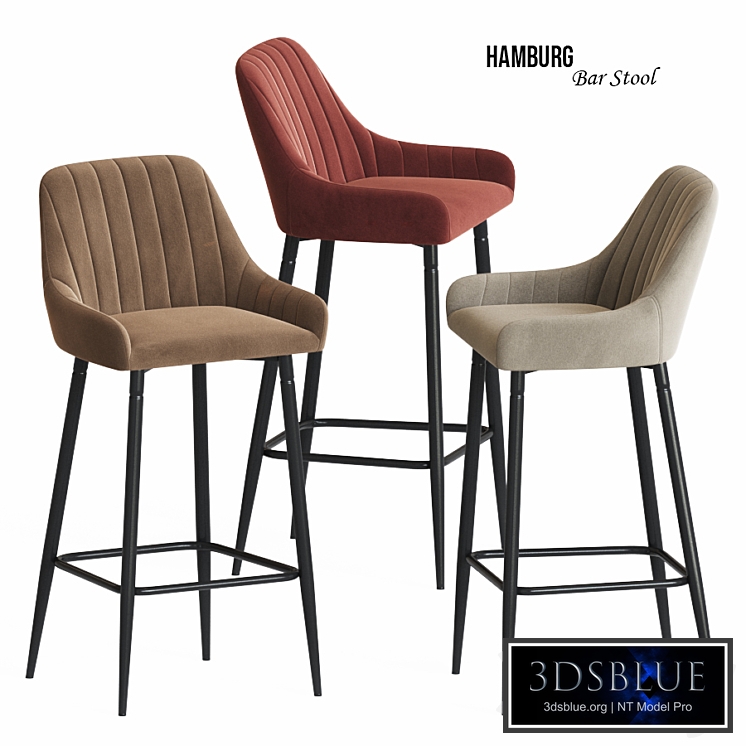 Hamburg Chair Bar Dark Gray Velvet