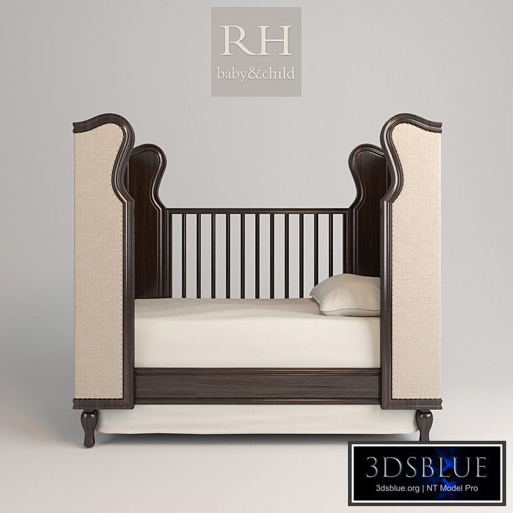 french upholstered wing crib
