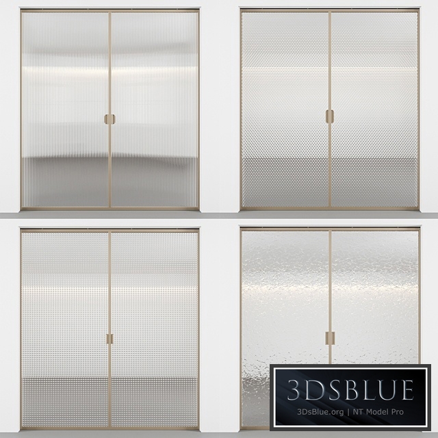 Sliding doors with embossed glass