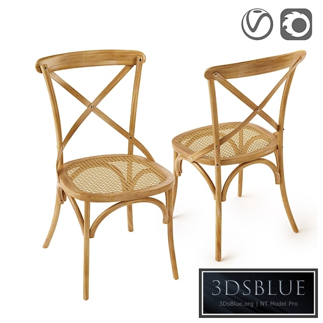 Chair in oak and wicker Cedak