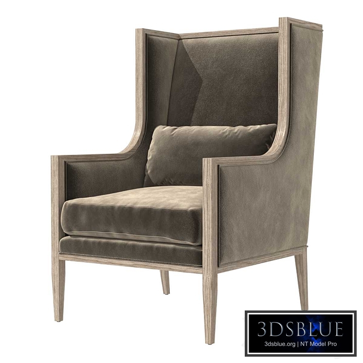 Restoration Hardware FRENCH CONTEMPORARY SLOPE ARM WINGBACK CHAIR