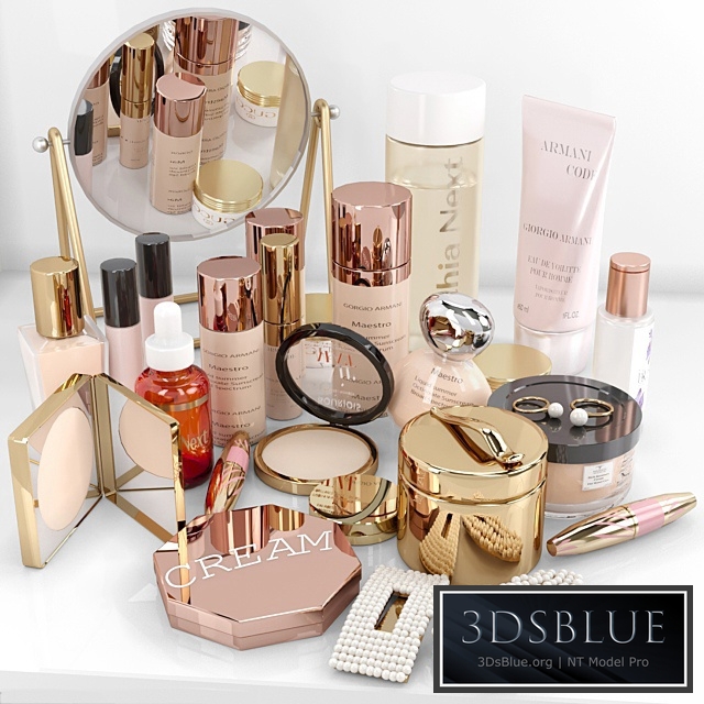 Collection of luxury cosmetics for beauty salons and dressing table. Make up